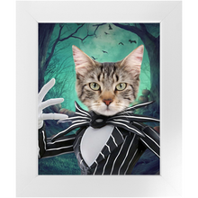 Load image into Gallery viewer, Jack O&#39;Lantin - Christmas &amp; Halloween Inspired Custom Pet Portrait Framed Satin Paper Print