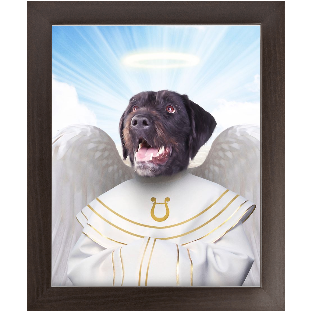 Harping On - Heavenly Angels Inspired Custom Pet Portrait Framed Satin Paper Print