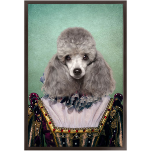 Double Duchess - Royalty & Renaissance Inspired Custom Pet Portrait Framed Satin Paper Print