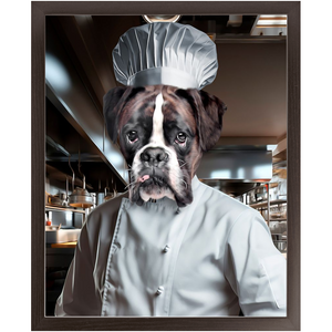 MAKING A MEAL OF IT - Chef & Cook Inspired Custom Pet Portrait Framed Satin Paper Print
