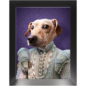 Ladee Light - Renaissance Inspired Custom Pet Portrait Framed Satin Paper Print