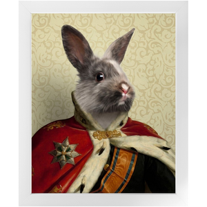 Duke E. Tout - Royalty & Renaissance Inspired Custom Pet Portrait Framed Satin Paper Print