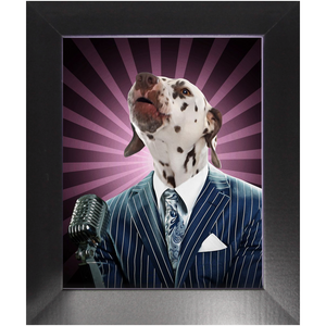 To The Moon - Frank Sinatra & Singer Inspired Custom Pet Portrait Framed Satin Paper Print