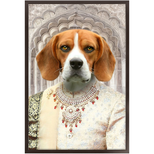 Raj Mahal - Royal Indian Prince Inspired Custom Pet Portrait Framed Satin Paper Print