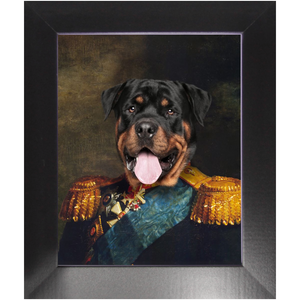 LORD E. LORDY - Renaissance Inspired Custom Pet Portrait Framed Satin Paper Print