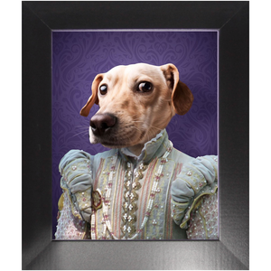 Ladee Light - Renaissance Inspired Custom Pet Portrait Framed Satin Paper Print