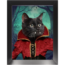 Load image into Gallery viewer, Vampiracle - Halloween &amp; Vampires Inspired Custom Pet Portrait Framed Satin Paper Print