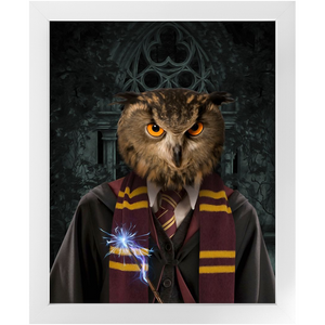 Gryfting Away - Harry Potter Inspired Custom Pet Portrait Framed Satin Paper Print