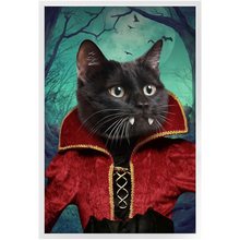 Load image into Gallery viewer, Vampiracle - Halloween &amp; Vampires Inspired Custom Pet Portrait Framed Satin Paper Print