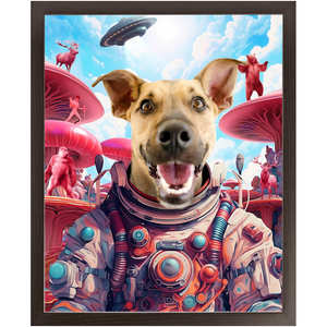 THE ROGAN JOSH EXPERIENCE - Dog In Space Suit Custom Pet Portrait Framed Satin Paper Print