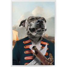 Load image into Gallery viewer, The Squashbuckler - Swashbuckler &amp; Pirate Inspired Custom Pet Portrait Framed Satin Paper Print