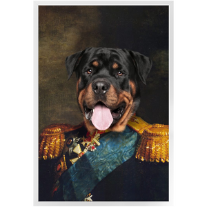 LORD E. LORDY - Renaissance Inspired Custom Pet Portrait Framed Satin Paper Print