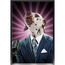 Load image into Gallery viewer, To The Moon - Frank Sinatra &amp; Singer Inspired Custom Pet Portrait Framed Satin Paper Print