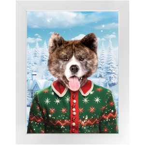 CHRISTMAS CRACKER 12 - Christmas Inspired Custom Pet Portrait Framed Satin Paper Print