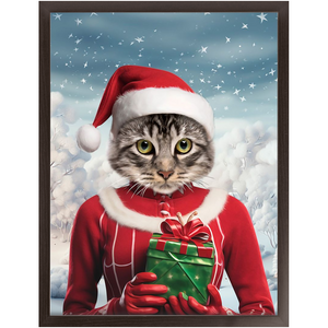 CHRISTMAS CRACKER 11 - Christmas Inspired Custom Pet Portrait Framed Satin Paper Print