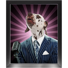 Load image into Gallery viewer, To The Moon - Frank Sinatra &amp; Singer Inspired Custom Pet Portrait Framed Satin Paper Print