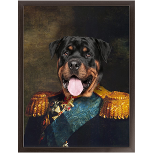 LORD E. LORDY - Renaissance Inspired Custom Pet Portrait Framed Satin Paper Print
