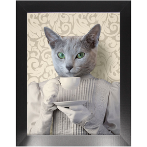 Lady Lick - Renaissance Inspired Custom Pet Portrait Framed Satin Paper Print