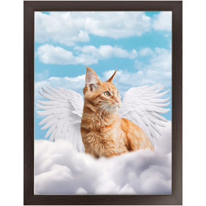 White Angel - Heavenly Angels Inspired Custom Pet Portrait Framed Satin Paper Print