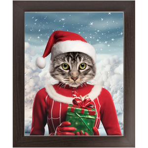CHRISTMAS CRACKER 11 - Christmas Inspired Custom Pet Portrait Framed Satin Paper Print