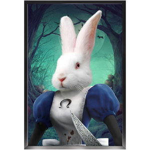 Malice In Chains - Evil Alice and Alice in Wonderland Inspired Custom Pet Portrait Framed Satin Paper Print