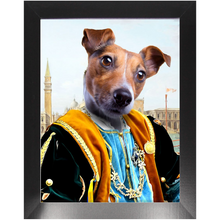 Load image into Gallery viewer, The Venice Menace - Royalty &amp; Renaissance Inspired Custom Pet Portrait Framed Satin Paper Print
