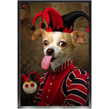 Load image into Gallery viewer, Jest Kidding - Jester, Clowns &amp; Renaissance Inspired Custom Pet Portrait Framed Satin Paper Print