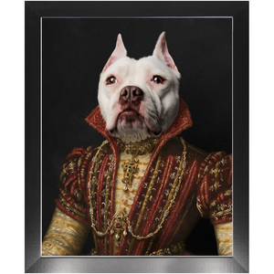 LADY IN RED - Renaissance Inspired Custom Pet Portrait Framed Satin Paper Print