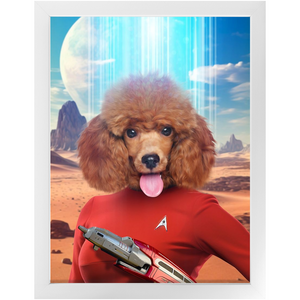 OH HOORAY - BEAMING DOWN - Star Trek Inspired Custom Pet Portrait Framed Satin Paper Print