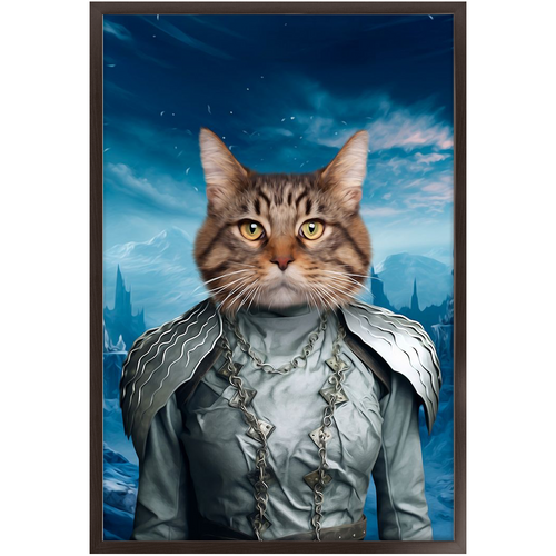 WHITE BALKER - Game of Thrones & House Of Dragons Inspired Custom Pet Portrait Framed Satin Paper Print
