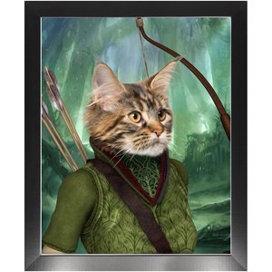 Straight Shooter - Lord of the Rings Inspired Custom Pet Portrait Framed Satin Paper Print