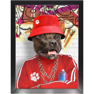 Furresh - Hip Hop & Rappers Inspired Custom Pet Portrait Framed Satin Paper Print