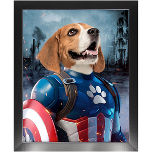 CAPTAIN KIBBLES - Custom Pet Portrait Framed Satin Paper Print