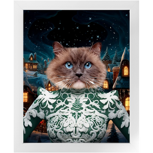 CHRISTMAS CRACKER 13 - Christmas Inspired Custom Pet Portrait Framed Satin Paper Print