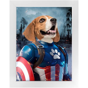CAPTAIN KIBBLES - Custom Pet Portrait Framed Satin Paper Print