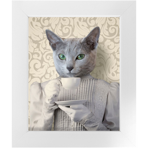 Lady Lick - Renaissance Inspired Custom Pet Portrait Framed Satin Paper Print
