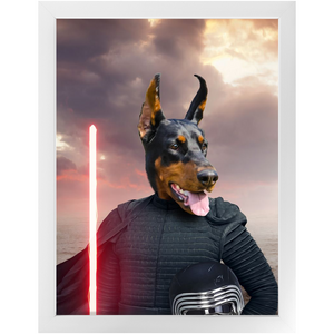 Bark Lord - Kylo Ren & Star Wars Inspired Custom Pet Portrait Framed Satin Paper Print