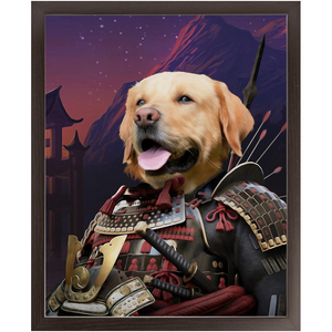 SAMUWRY SMILE - Samurai Inspired Custom Pet Portrait Framed Satin Paper Print