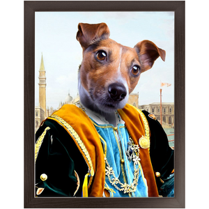 The Venice Menace - Royalty & Renaissance Inspired Custom Pet Portrait Framed Satin Paper Print