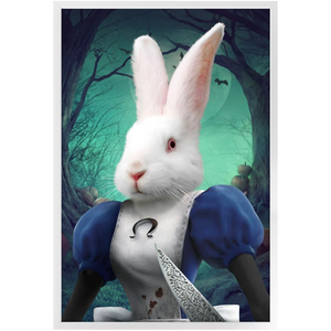 Malice In Chains - Evil Alice and Alice in Wonderland Inspired Custom Pet Portrait Framed Satin Paper Print