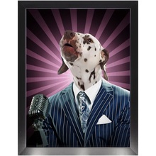 Load image into Gallery viewer, To The Moon - Frank Sinatra &amp; Singer Inspired Custom Pet Portrait Framed Satin Paper Print