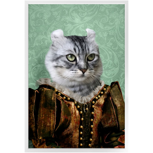 Dame Difudo - Royalty & Renaissance Inspired Custom Pet Portrait Framed Satin Paper Print