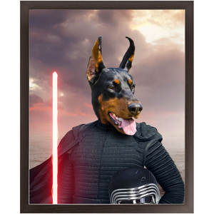 Bark Lord - Kylo Ren & Star Wars Inspired Custom Pet Portrait Framed Satin Paper Print
