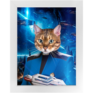 BONE CRUSHER IN SPACE - Star Trek Inspired Custom Pet Portrait Framed Satin Paper Print