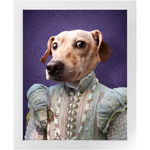 Ladee Light - Renaissance Inspired Custom Pet Portrait Framed Satin Paper Print