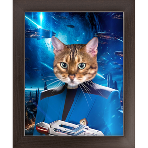 BONE CRUSHER IN SPACE - Star Trek Inspired Custom Pet Portrait Framed Satin Paper Print