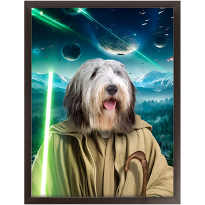 YO, DOG! IN SPACE - Yoda & Star Wars Inspired Custom Pet Portrait Framed Satin Paper Print