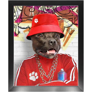 Furresh - Hip Hop & Rappers Inspired Custom Pet Portrait Framed Satin Paper Print