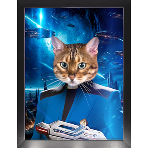BONE CRUSHER IN SPACE - Star Trek Inspired Custom Pet Portrait Framed Satin Paper Print