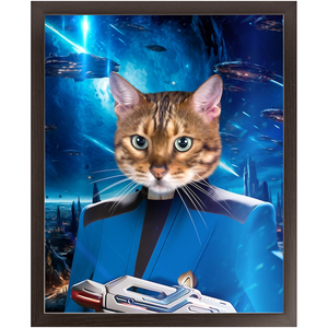 BONE CRUSHER IN SPACE - Star Trek Inspired Custom Pet Portrait Framed Satin Paper Print